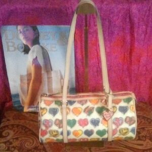 Dooney & Bourke Colorful Heart Print Shoulder Bag
